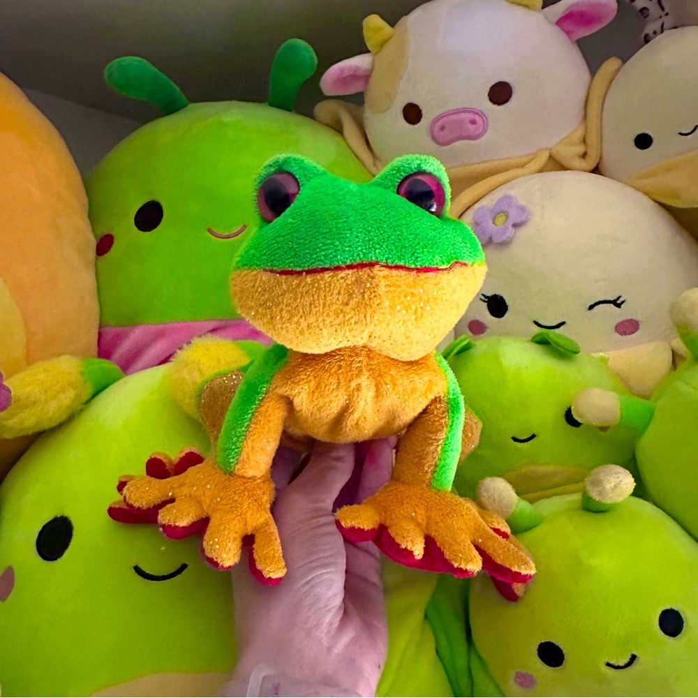 GANZ Webkinz Green and Orange Tree Frog Plush Toy